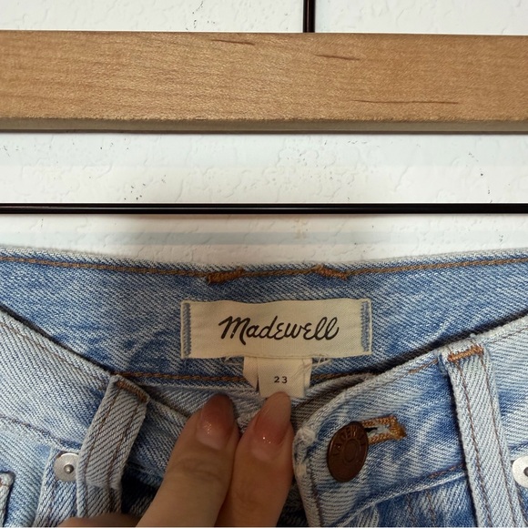 MADEWELL BLUE DENIM MIDI SKIRT WOMEN'S LONG JEAN SKIRT FRONT SLIT SIZE 23 - Picture 4 of 6